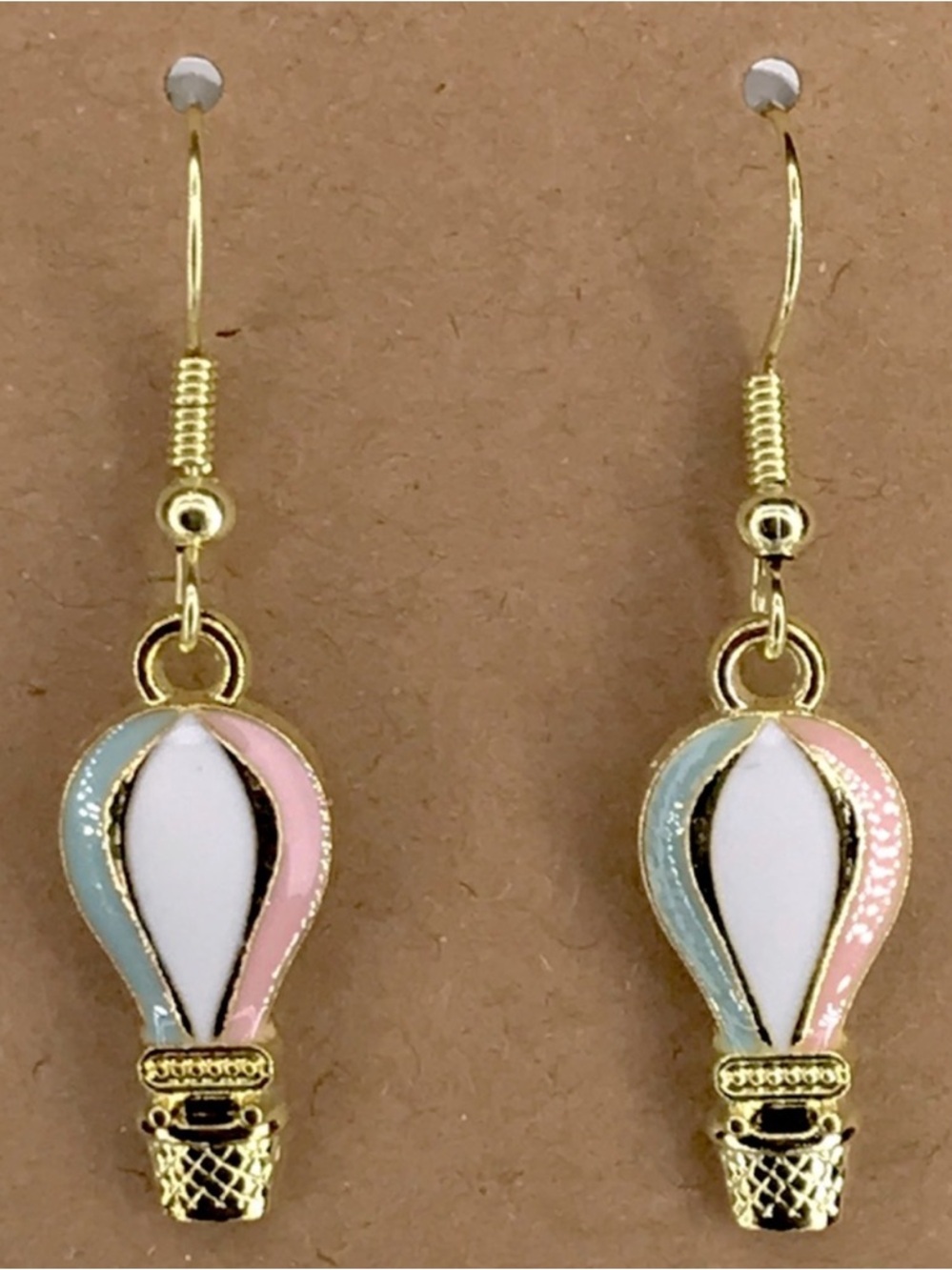 Pastel Hot Air Balloon Dangle Charm Earrings Fashion Jewelry - Picture 1 of 4